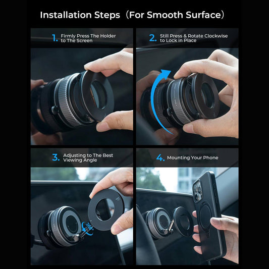 360° Car Mount Magnetic Phone Holder with Vacuum Suction