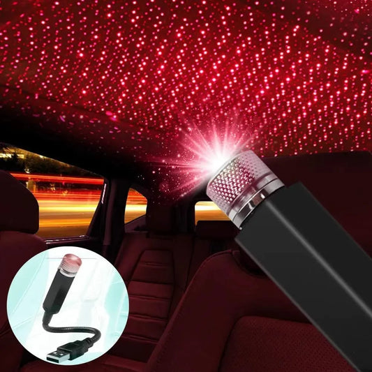 USB Car LED Star Light – Romantic Ambient Ceiling Lamp & Party Laser Accessory